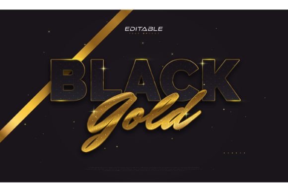 Download Luxurious Black and Gold Text Effect - Old Collection