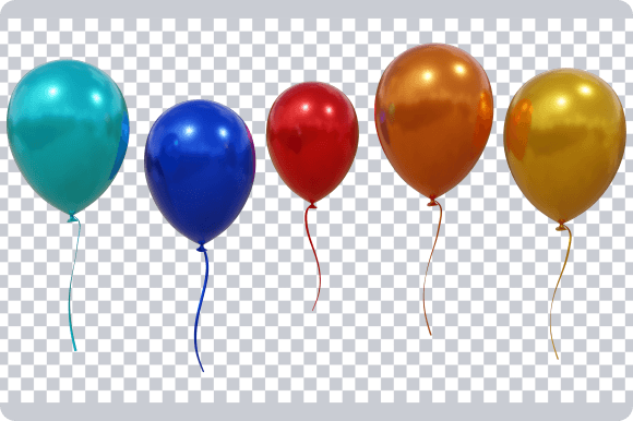 Download Balloons Golden and Colorful PNG PSD - Old Collection