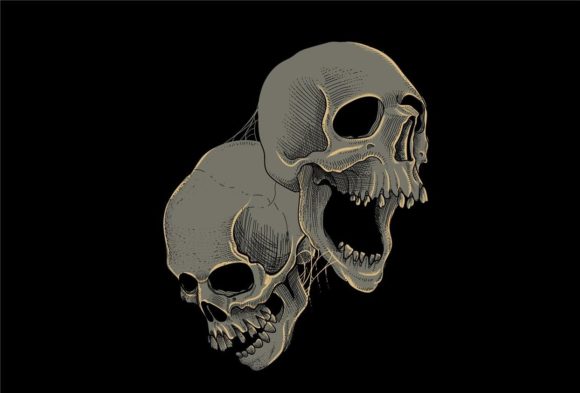 Download Skull and Spider Web Vector Illustration - Vector Collection