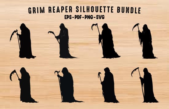 Download Grim Reaper Silhouette Vector Art Set - Vector Collection