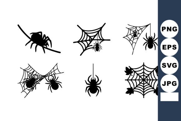 Download Spider and Spider Web Vector Set with Si - Vector Collection