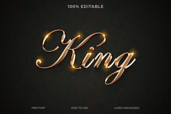 Download King PSD 3d Gold Text Style Effect - Old Collection