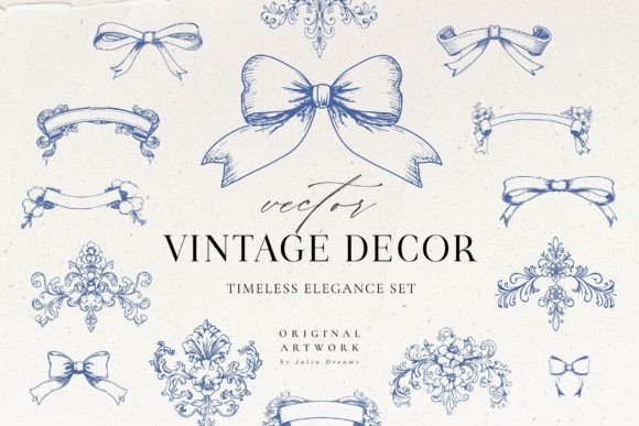 Download Vintage Decor Vector Elements SVG - Vector Collection
