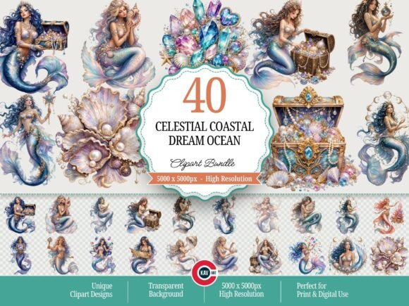 Download Fantasy Celestial Mermaid Treasure PNGs - Mermaid Collection