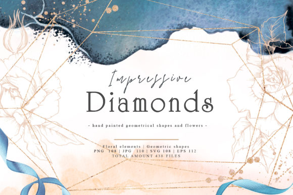 Download Impressive Diamonds Watercolor and Vector Set - Vector Collection