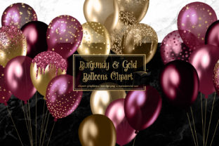 Download Burgundy and Gold Balloons Clipart - Old Collection