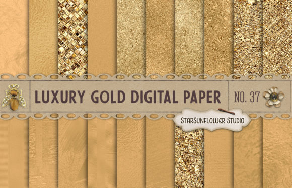 Download Luxury Metallic Gold Digital Textures - Old Collection