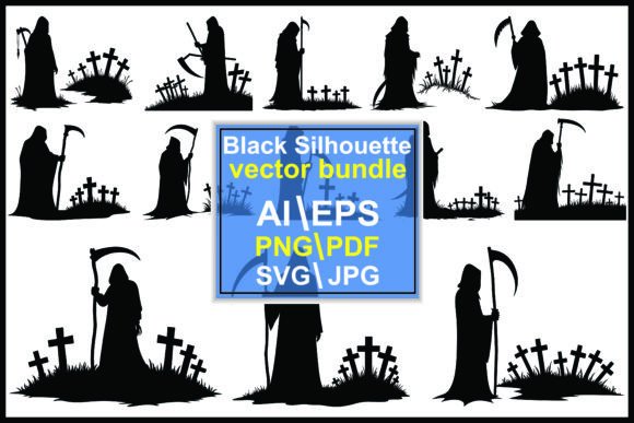 Download Grim Reaper Silhouette Vector Set - Vector Collection
