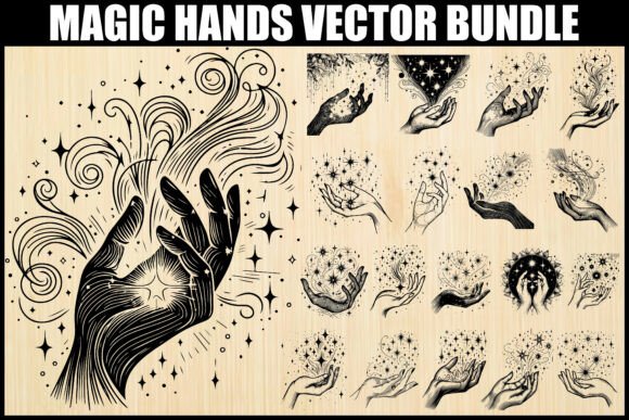 Download Mystical Magic Hands Vector Bundle - Vector Collection