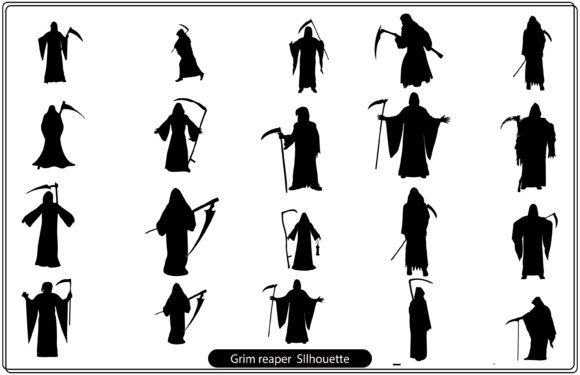 Download Grim Reaper Silhouette Vector Set - Vector Collection