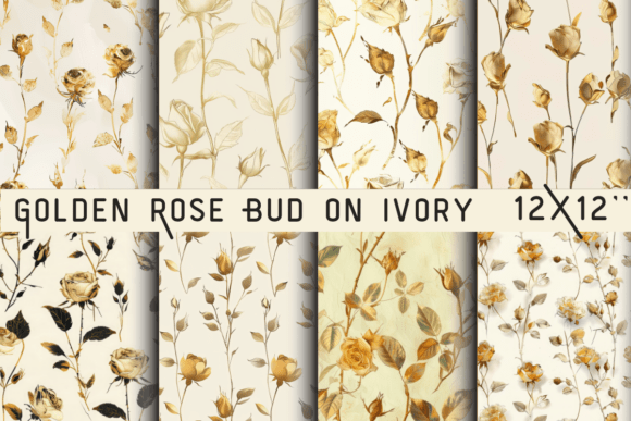 Download Golden Rose Bud on Ivory Paper - Old Collection