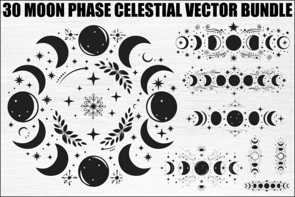 Download Moon Phase Celestial Vector Bundle - Vector Collection