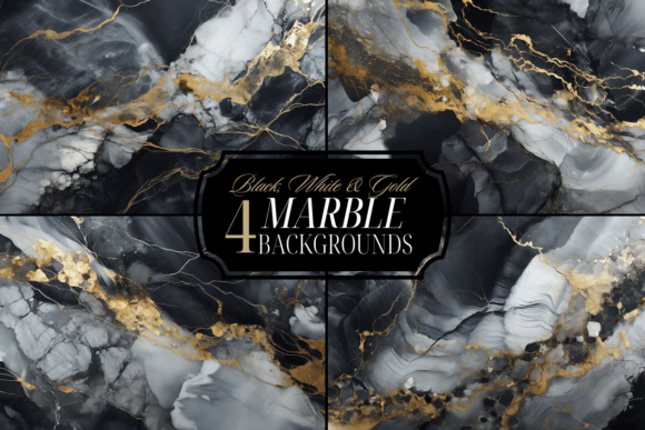 Download Black White Gold Marble Background Pack - Old Collection