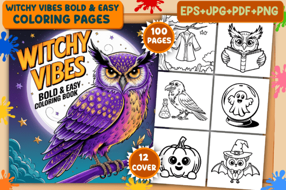 Download Witchy Vibes: Bold &amp; Easy Coloring Pages - Old Collection
