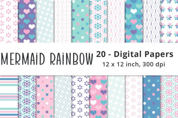 Download Mermaid Rainbow Printable Backgrounds - Mermaid Collection