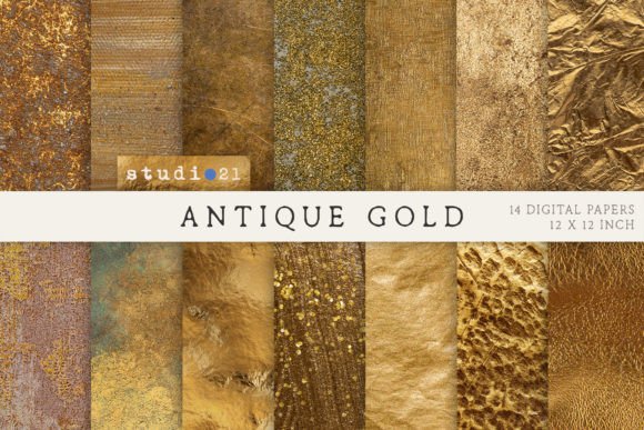 Download Antique Gold Digital Textures, Aged Gold - Old Collection