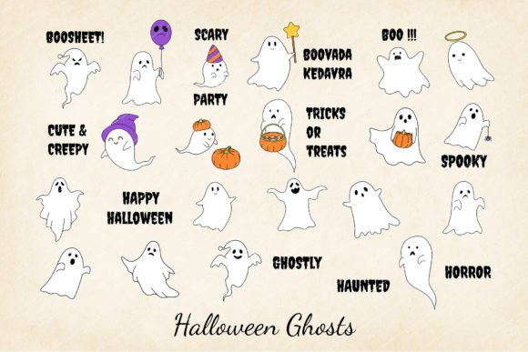 Download Funny Halloween Ghost Vector Bundle - Vector Collection