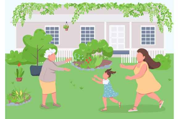 Download Visit Grandmother Flat Illustration - Visit Collection
