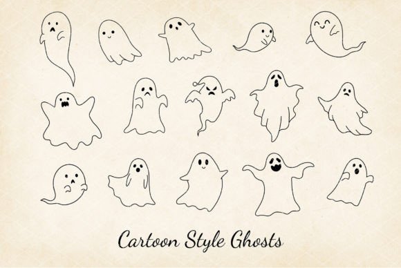 Download Cartoon Ghost, Retro Ghost Vector Bundle - Vector Collection